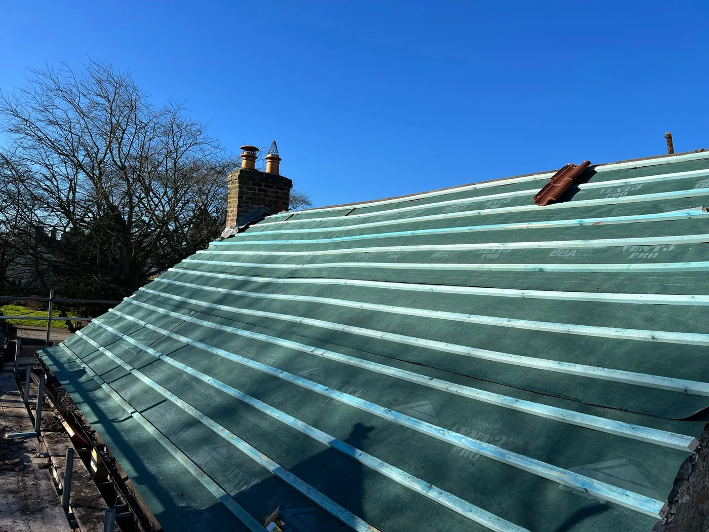 New membrane and battens