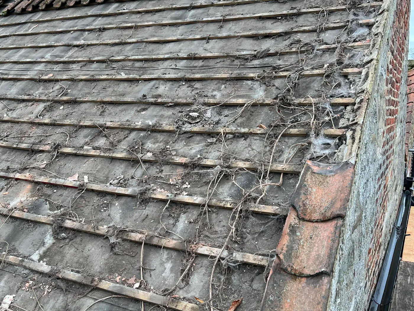 Old covering stripped back